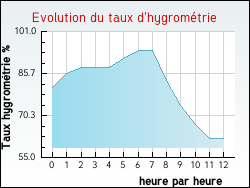 Evolution du taux d'hygrom�trie de la ville Brignoud