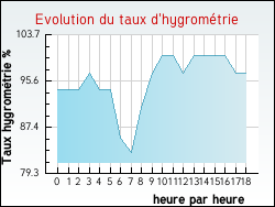 Evolution du taux d'hygrom�trie de la ville Castelnau-de-Brassac