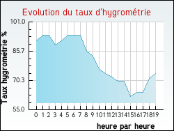 Evolution du taux d'hygrom�trie de la ville Fors