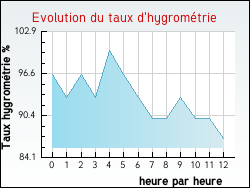 Evolution du taux d'hygrom�trie de la ville Nesploy