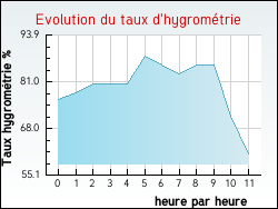 Evolution du taux d'hygrom�trie de la ville Sachin
